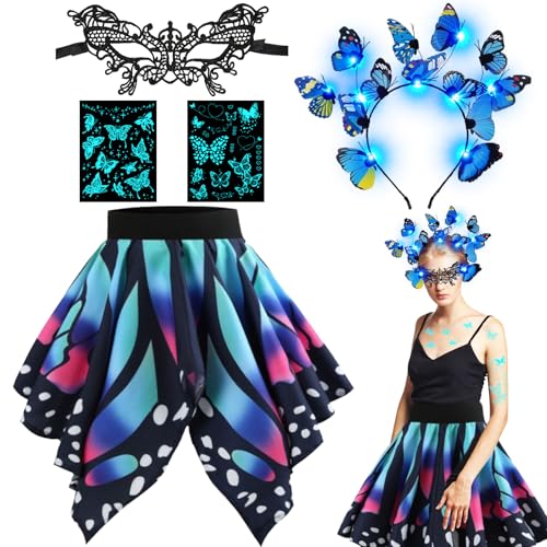 LETTERASHQP Schmetterling Kostüm Damen Rock Damen Schmetterling Karneval Schmetterling Rock Schmetterling Haarreif Augenmaske Karneval Kostüm Damen für Halloween Fasching Mottoparty Cosplay LETTERASHQP Schmetterling Kostüm Damen Rock Damen Schmetterling Karneval Schmetterling Rock Schmetterling Haarreif Augenmaske Karneval Kostüm Damen für Halloween Fasching Mottoparty Cosplay von LETTERASHQP