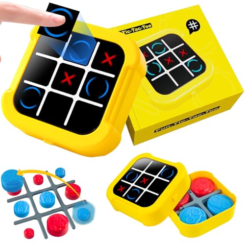 LETTERASHQP Tic TacToe Elektronisch Tik Tak Toe Tic Tac Toe Spiel Elektronische Spielekonsole Smart Games Tragbare Elektronische Spielkonsol Gedächtnisspiele für Erwachsene Kinder Geschenk von LETTERASHQP