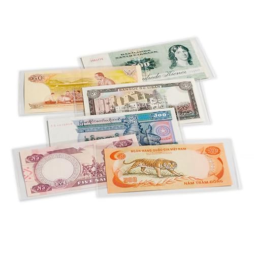 Leuchtturm 344903 50 Banknoten-Schutzhüllen, Basic, 158 x 75 mm von Leuchtturm