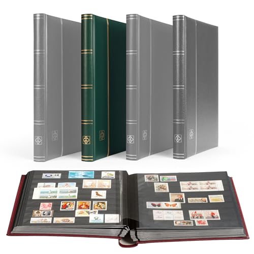 Leuchtturm Briefmarken-Sammel-Album, Einsteckbuch Premium, DIN A4, 32 Schwarze Seiten, wattierter Ledereinband, grün Leuchtturm Briefmarken-Sammel-Album, Einsteckbuch Premium, DIN A4, 32 Schwarze Seiten, wattierter Ledereinband, grün von Leuchtturm