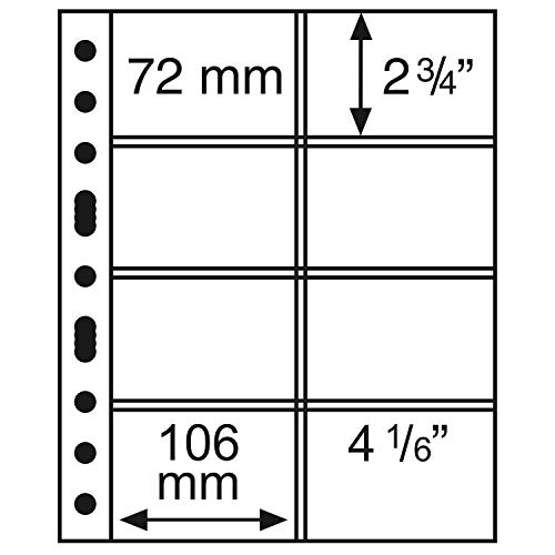 Leuchtturm Kunststoffhüllen Grande, 8 Taschen im Format 106x72 mm, glasklar, 5er Pack von Leuchtturm