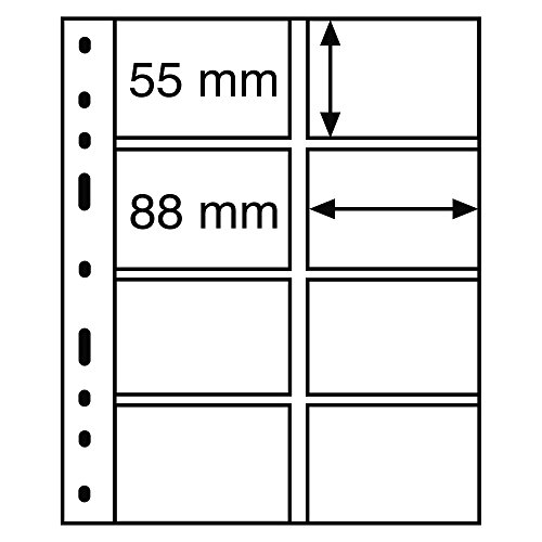 Leuchtturm Kunststoffhüllen Optima, 4er Einteilung, für Telefonkarten,klar, 10er Pack von Leuchtturm
