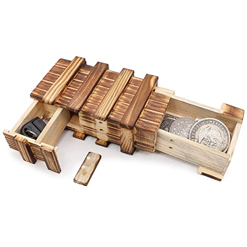 LEUOVE Magische Rätselbox Verpackung Geldgeschenke Geschenkbox Knifflige Puzzlebox Holzkiste Geldverschenken von LEUOVE