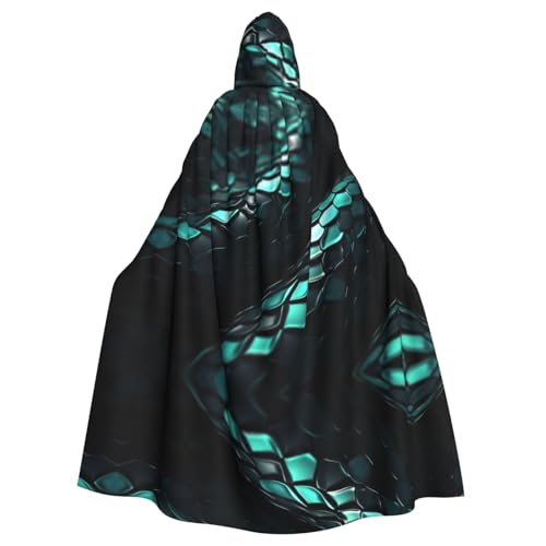 3D-Schlangen-Tapete für Erwachsene, Halloween-Party, Umhang, stilvolles Kürbis-Thema, Zauberer-Robe, Cosplay-Kostüme, Schwarz von LEVNDIEJ