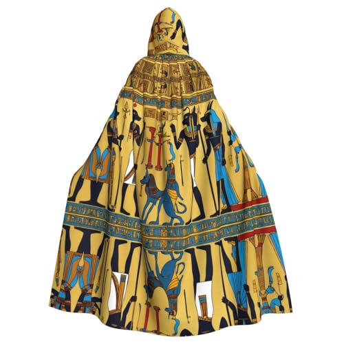 Ancient Egypt Tribe Series Erwachsenen-Halloween-Party-Umhang, stilvolles Kürbis-Thema, Zauberer-Robe, Cosplay-Kostüm, Schwarz von LEVNDIEJ