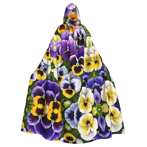 Blaue Blumen Halloween-Party-Umhang für Erwachsene, stilvolles Kürbis-Thema, Zauberer-Robe, Cosplay-Kostüme von LEVNDIEJ