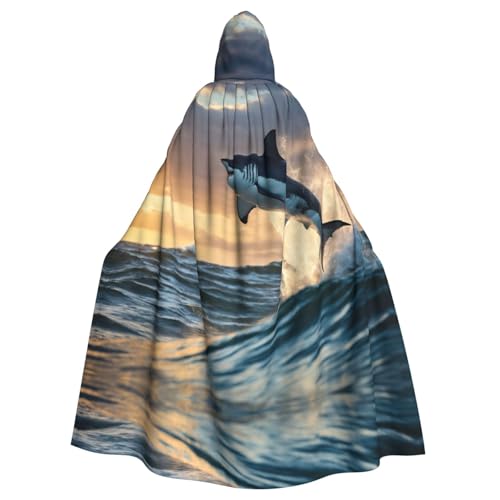 Blauer Hai, Halloween-Party-Umhang für Erwachsene, stilvolles Kürbis-Thema, Zauberer-Robe, Cosplay-Kostüme von LEVNDIEJ