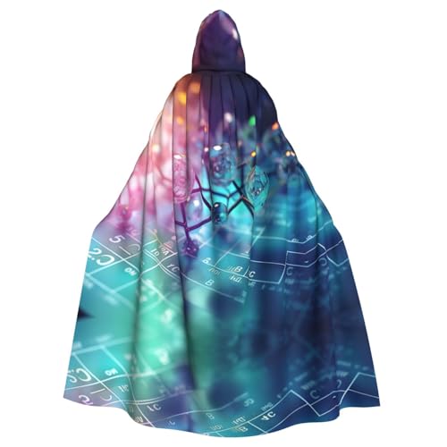 Chemisches Periodensystem für Erwachsene, Halloween-Party-Umhang, stilvolles Kürbis-Thema, Zauberer-Robe, Cosplay-Kostüm, Schwarz von LEVNDIEJ