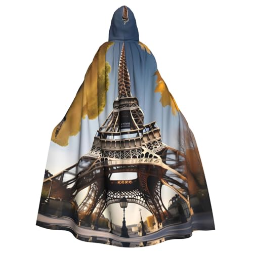 Cityscape Paris Eiffelturm Frankreich, Halloween-Party, Umhang, stilvolles Kürbis-Thema, Zauberer-Robe, Cosplay-Kostüm, Schwarz Cityscape Paris Eiffelturm Frankreich, Halloween-Party, Umhang, stilvolles Kürbis-Thema, Zauberer-Robe, Cosplay-Kostüm, Schwarz von LEVNDIEJ