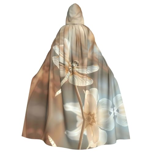 Dragonfly and Flower Adult Halloween Party Cloak-Stylish Pumpkin Theme Hooded Wizard Robe Cosplay Costumes Black von LEVNDIEJ
