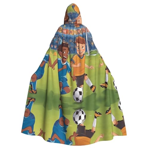 Fußball für Jungen 03 Erwachsenen-Halloween-Party-Umhang, stilvolles Kürbis-Thema, Zauberer-Robe, Cosplay-Kostüm, Schwarz Fußball für Jungen 03 Erwachsenen-Halloween-Party-Umhang, stilvolles Kürbis-Thema, Zauberer-Robe, Cosplay-Kostüm, Schwarz von LEVNDIEJ