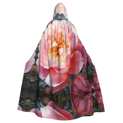 Gartenpfingstrose, Erwachsenenkostüm, Halloween-Party, Umhang, stilvolles Kürbis-Thema, Zauberer-Robe, Cosplay-Kostüm, Schwarz von LEVNDIEJ
