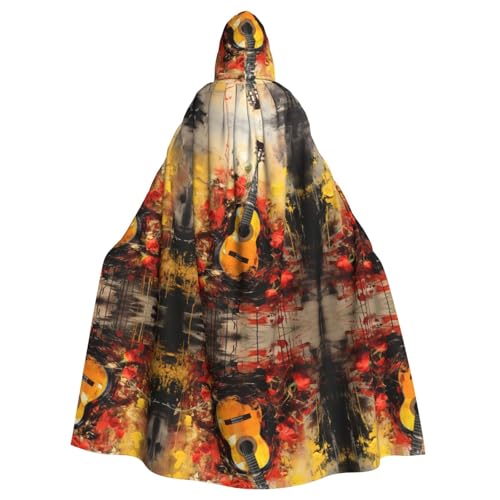 Gitarrenmalerei für Erwachsene, Halloween-Party, Umhang, stilvolles Kürbis-Thema, Zauberer-Robe, Cosplay-Kostüme, Schwarz, Einheitsgröße Gitarrenmalerei für Erwachsene, Halloween-Party, Umhang, stilvolles Kürbis-Thema, Zauberer-Robe, Cosplay-Kostüme, Schwarz, Einheitsgröße von LEVNDIEJ