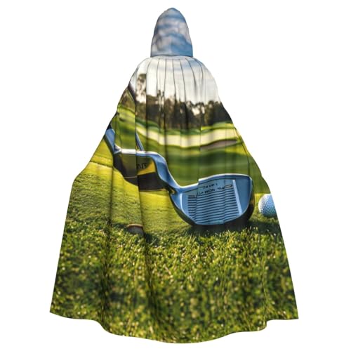 Golf-Club-Umhang für Erwachsene, Halloween-Party, Umhang, stilvolles Kürbis-Thema, mit Kapuze, Zauberer-Robe, Cosplay-Kostüm, Schwarz von LEVNDIEJ