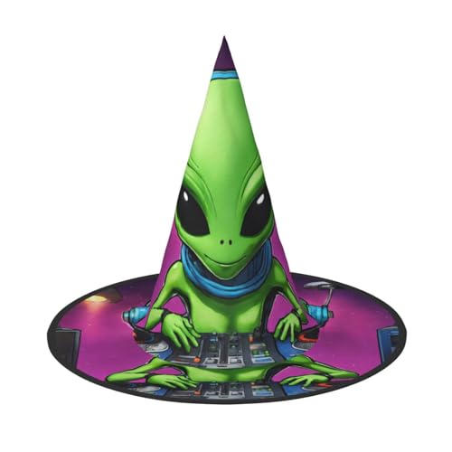 Grüner Alien-Druck, Halloween-Hexenhut, Hexenkostüm, Damen, Cosplay, Party, Zaubererhut, Zubehör für Frauen Grüner Alien-Druck, Halloween-Hexenhut, Hexenkostüm, Damen, Cosplay, Party, Zaubererhut, Zubehör für Frauen von LEVNDIEJ