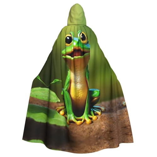 Grüner Frosch für Erwachsene, Halloween-Party-Umhang, stilvolles Kürbis-Thema, Zauberer-Robe, Cosplay-Kostüme von LEVNDIEJ
