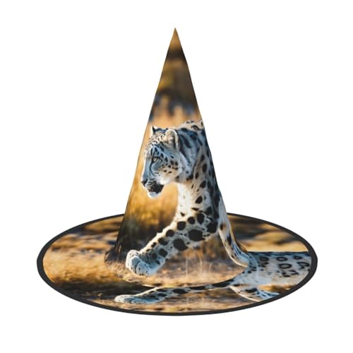 Halloween-Hexenhut, Hexenkostüm, Leopardenmuster, für Cosplay, Party, Zaubererhut, Zubehör für Damen Halloween-Hexenhut, Hexenkostüm, Leopardenmuster, für Cosplay, Party, Zaubererhut, Zubehör für Damen von LEVNDIEJ
