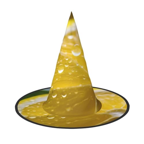 Halloween-Hexenhut mit Zitronenfrucht-Druck, Hexenkostüm, für Cosplay, Party, Zaubererhut, Zubehör für Frauen Halloween-Hexenhut mit Zitronenfrucht-Druck, Hexenkostüm, für Cosplay, Party, Zaubererhut, Zubehör für Frauen von LEVNDIEJ