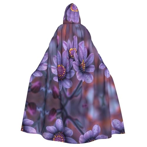 Halloween Party Umhang mit drei Blumen für Erwachsene, stilvolles Kürbis-Thema, mit Kapuze, Zauberer-Robe, Cosplay-Kostüm, Schwarz von LEVNDIEJ