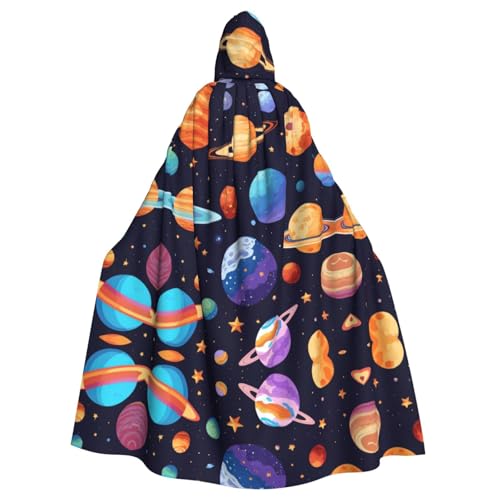 Halloween-Partyumhang mit Planetenmuster, für Erwachsene, stilvolles Kürbis-Thema, mit Kapuze, Zauberer-Robe, Cosplay-Kostüm, Schwarz Halloween-Partyumhang mit Planetenmuster, für Erwachsene, stilvolles Kürbis-Thema, mit Kapuze, Zauberer-Robe, Cosplay-Kostüm, Schwarz von LEVNDIEJ