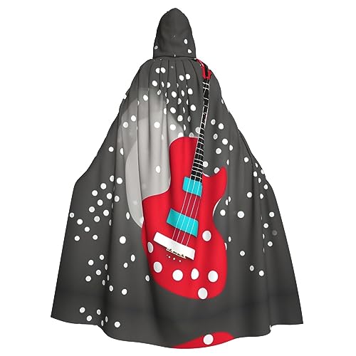 Halloween-Partyumhang mit gepunkteter Musiknote, stilvolles Kürbis-Thema, mit Kapuze, Zauberer-Robe, Cosplay-Kostüm, Schwarz von LEVNDIEJ