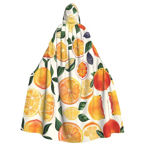 Halloween-Umhang mit Zitrusfrucht-Muster, für Erwachsene, stilvolles Kürbis-Thema, Zauberer-Robe, Cosplay-Kostüm, Schwarz Halloween-Umhang mit Zitrusfrucht-Muster, für Erwachsene, stilvolles Kürbis-Thema, Zauberer-Robe, Cosplay-Kostüm, Schwarz von LEVNDIEJ