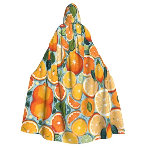 Halloween-Umhang mit Zitrusfrucht-Muster, für Erwachsene, stilvolles Kürbis-Thema, Zauberer-Robe, Cosplay-Kostüm, Schwarz Halloween-Umhang mit Zitrusfrucht-Muster, für Erwachsene, stilvolles Kürbis-Thema, Zauberer-Robe, Cosplay-Kostüm, Schwarz von LEVNDIEJ