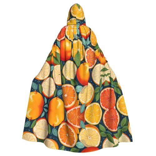 Halloween-Umhang mit Zitrusfrucht-Muster, für Erwachsene, stilvolles Kürbis-Thema, Zauberer-Robe, Cosplay-Kostüm, Schwarz Halloween-Umhang mit Zitrusfrucht-Muster, für Erwachsene, stilvolles Kürbis-Thema, Zauberer-Robe, Cosplay-Kostüm, Schwarz von LEVNDIEJ