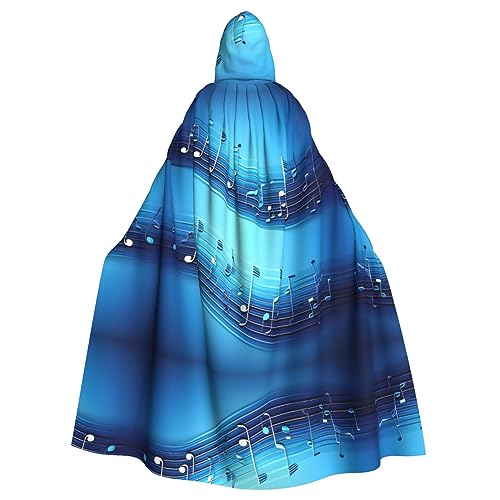 Himmelblaue Musiknoten für Erwachsene, Halloween-Party-Umhang, stilvolles Kürbis-Thema, Zauberer-Robe, Cosplay-Kostüme von LEVNDIEJ