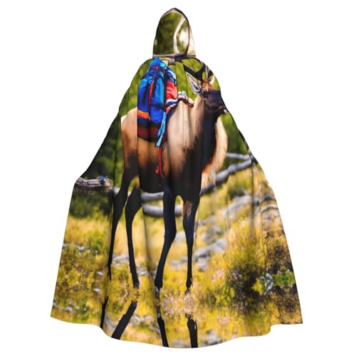 Hirschbär, Elch, Erwachsenen-Kostüm, Halloween-Party, Umhang, stilvolles Kürbis-Thema, Zauberer-Robe, Cosplay-Kostüm, Schwarz von LEVNDIEJ