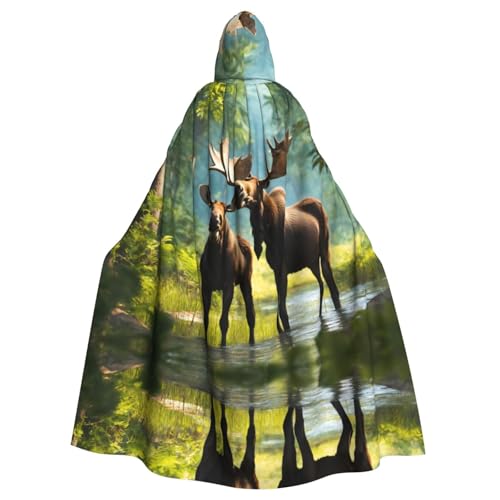 Hirschbär, Elch, Erwachsenen-Kostüm, Halloween-Party, Umhang, stilvolles Kürbis-Thema, Zauberer-Robe, Cosplay-Kostüm, Schwarz von LEVNDIEJ
