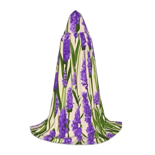 Kapuzenumhang mit Lavendel-Stempeldruck für Damen und Herren, Mittelalter-Kostüm, Umhang für Halloween, Maskerade, Cosplay, Schwarz, Medium Kapuzenumhang mit Lavendel-Stempeldruck für Damen und Herren, Mittelalter-Kostüm, Umhang für Halloween, Maskerade, Cosplay, Schwarz, Medium von LEVNDIEJ