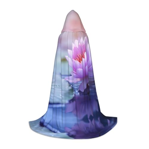 Kapuzenumhang mit Lotusblüte, violetter Druck, für Damen und Herren, Mittelalter-Kostüm, Umhang für Halloween, Maskerade, Cosplay, Schwarz, Medium Kapuzenumhang mit Lotusblüte, violetter Druck, für Damen und Herren, Mittelalter-Kostüm, Umhang für Halloween, Maskerade, Cosplay, Schwarz, Medium von LEVNDIEJ