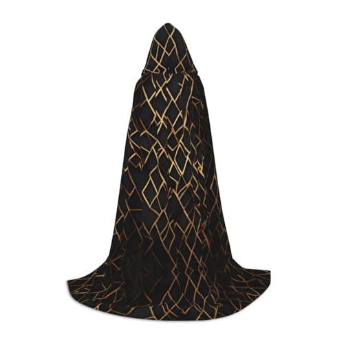 Kapuzenumhang mit geometrischem Linienaufdruck, für Damen und Herren, Mittelalter-Kostüm, Umhang für Halloween, Maskerade, Cosplay, Schwarz, Large Kapuzenumhang mit geometrischem Linienaufdruck, für Damen und Herren, Mittelalter-Kostüm, Umhang für Halloween, Maskerade, Cosplay, Schwarz, Large von LEVNDIEJ
