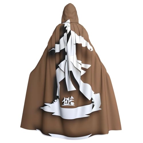 Karate Herren Halloween-Party-Umhang, stilvolles Kürbis-Thema, mit Kapuze, Zauberer-Robe, Cosplay-Kostüm, Schwarz von LEVNDIEJ