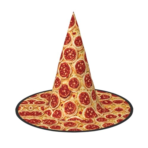 LEVNDIEJ 3D-Pfefferoni-Druck, Halloween, Hexenhut, Hexenkostüm, Damen, Cosplay, Party, Zaubererhut, Zubehör für Frauen LEVNDIEJ 3D-Pfefferoni-Druck, Halloween, Hexenhut, Hexenkostüm, Damen, Cosplay, Party, Zaubererhut, Zubehör für Frauen von LEVNDIEJ