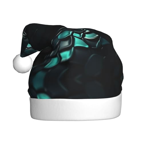 LEVNDIEJ 3D-Schlangen-Tapete, Weihnachtsmannmütze, Erwachsene, Weihnachtsmütze, Urlaub für Unisex, Weihnachtsmütze für Neujahr, festliche Party von LEVNDIEJ
