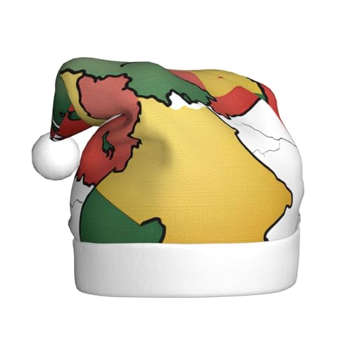 LEVNDIEJ Abstrakte deutsche Flagge Map01 Weihnachtsmannmütze, Erwachsene, Weihnachtsmütze, Urlaub für Unisex, Weihnachtsmütze für Neujahrsparty von LEVNDIEJ