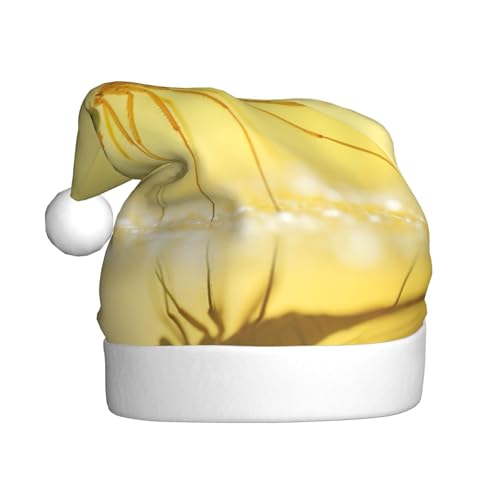 LEVNDIEJ Abstrakte gelbe Libelle, Weihnachtsmannmütze, Erwachsene, Weihnachtsmütze, Urlaub für Unisex, Weihnachtsmütze für Neujahr, festliche Party von LEVNDIEJ
