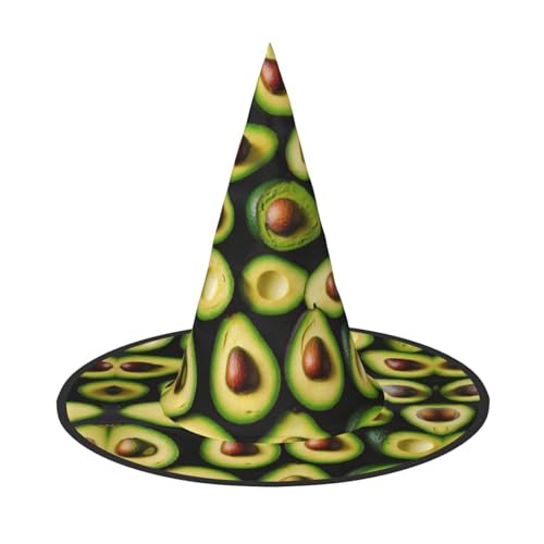 LEVNDIEJ Avocado-Muster Druck Halloween Hexenhut Hexenkostüm Frauen Cosplay Party Zauberer Hut Zubehör für Frauen von LEVNDIEJ