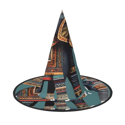 LEVNDIEJ Azteken-Elefantenmuster, Halloween-Hexenhut, Hexenkostüm, Damen, Cosplay, Party, Zaubererhut, Zubehör für Frauen LEVNDIEJ Azteken-Elefantenmuster, Halloween-Hexenhut, Hexenkostüm, Damen, Cosplay, Party, Zaubererhut, Zubehör für Frauen von LEVNDIEJ