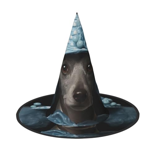 LEVNDIEJ Blauer Pudel, gepunkteter Druck, Halloween, Hexenhut, Hexenkostüm, Damen, Cosplay, Party, Zaubererhut, Zubehör für Frauen LEVNDIEJ Blauer Pudel, gepunkteter Druck, Halloween, Hexenhut, Hexenkostüm, Damen, Cosplay, Party, Zaubererhut, Zubehör für Frauen von LEVNDIEJ