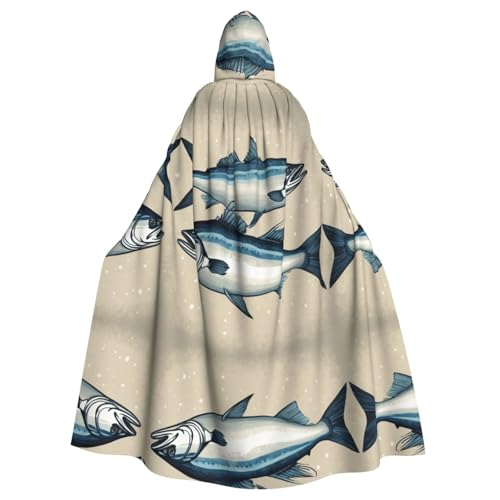 LEVNDIEJ Bluefish Food04 Bedruckter Umhang für Halloween, Kapuzenumhang für Männer und Frauen, Cosplay, Mittelalterliche Robe, Maskerade, Kostüm, Schwarz LEVNDIEJ Bluefish Food04 Bedruckter Umhang für Halloween, Kapuzenumhang für Männer und Frauen, Cosplay, Mittelalterliche Robe, Maskerade, Kostüm, Schwarz von LEVNDIEJ