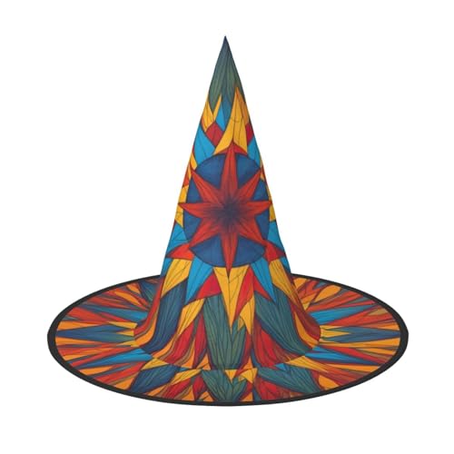 LEVNDIEJ Bunter Sternaufdruck, Halloween-Hexenhut, Hexenkostüm, Damen, Cosplay, Party, Zaubererhut, Zubehör für Frauen LEVNDIEJ Bunter Sternaufdruck, Halloween-Hexenhut, Hexenkostüm, Damen, Cosplay, Party, Zaubererhut, Zubehör für Frauen von LEVNDIEJ