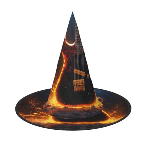 LEVNDIEJ E-Gitarren-Druck, Halloween, Hexenhut, Hexenkostüm, Damen, Cosplay, Party, Zaubererhut, Zubehör für Frauen LEVNDIEJ E-Gitarren-Druck, Halloween, Hexenhut, Hexenkostüm, Damen, Cosplay, Party, Zaubererhut, Zubehör für Frauen von LEVNDIEJ