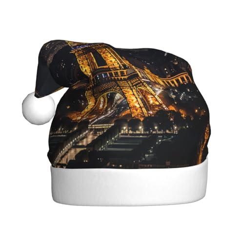 LEVNDIEJ Eiffelturm-Weihnachtsmannmütze, Erwachsene, Weihnachtsmütze, Feiertag für Unisex, Weihnachtsmütze für Neujahr, festliche Party von LEVNDIEJ
