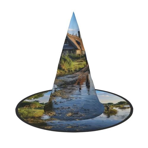 LEVNDIEJ Fantasy ländlicher Druck Halloween Hexenhut Hexenkostüm Frauen Cosplay Party Zauberer Hut Zubehör für Frauen LEVNDIEJ Fantasy ländlicher Druck Halloween Hexenhut Hexenkostüm Frauen Cosplay Party Zauberer Hut Zubehör für Frauen von LEVNDIEJ