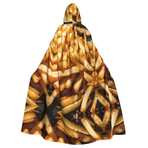 LEVNDIEJ Fast-Food-Umhang für Halloween, Kapuzenumhang für Männer und Frauen, Cosplay, Mittelalterliche Robe, Maskerade, Kostüm, Schwarz von LEVNDIEJ
