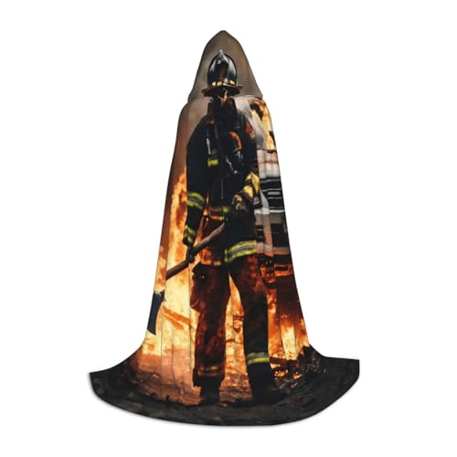 LEVNDIEJ Feuerwehrmann Feuerwehrmann Flamme Druck Kapuzenumhang für Damen Herren Roben Mittelalterkostüm Umhang Halloween Maskerade Cosplay, Schwarz, M LEVNDIEJ Feuerwehrmann Feuerwehrmann Flamme Druck Kapuzenumhang für Damen Herren Roben Mittelalterkostüm Umhang Halloween Maskerade Cosplay, Schwarz, M von LEVNDIEJ