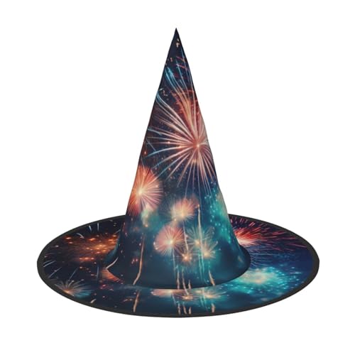 LEVNDIEJ Feuerwerk Druck Halloween Hexenhut Hexenkostüm Frauen Cosplay Party Zauberer Hut Zubehör für Frauen LEVNDIEJ Feuerwerk Druck Halloween Hexenhut Hexenkostüm Frauen Cosplay Party Zauberer Hut Zubehör für Frauen von LEVNDIEJ